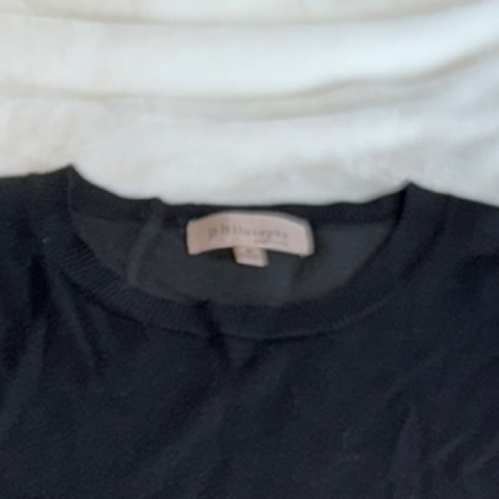 Philosophy Black Top with Gold Button Details
